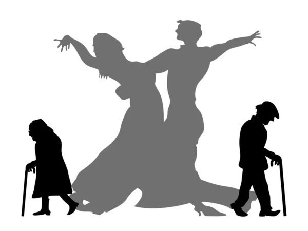 Rêver d'être le partenaire dansant — Image vectorielle