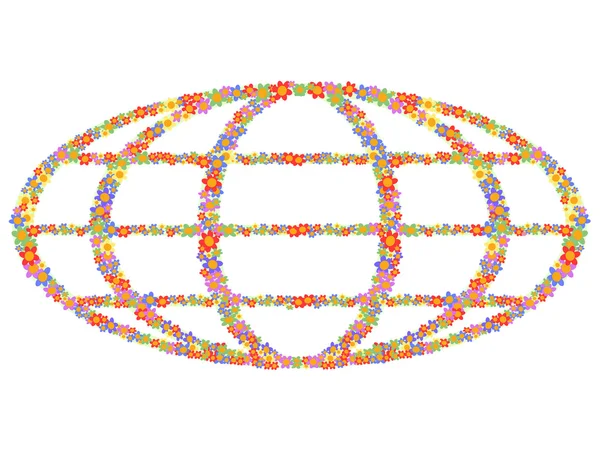 Символічний глобус, наповнений квітами — стоковий вектор