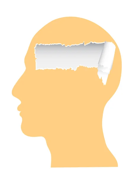 The head with ripped copy-space — Stock Vector