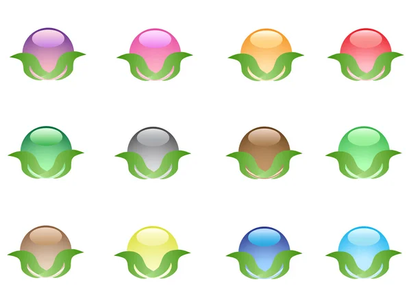 Boutons de feuilles colorés — Image vectorielle