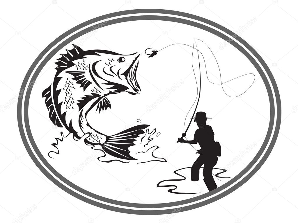 Fishing bass emblem