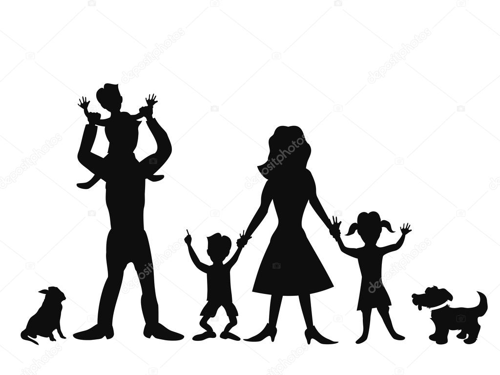 Happy family silhouettes Stock Vector Image by ©huhulin #6419558