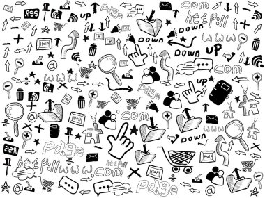 Seamless doodle web pattern clipart