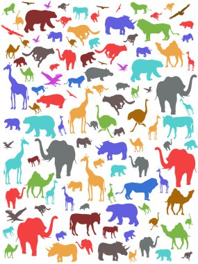 kesintisiz renkli Afrika hayvanları desen