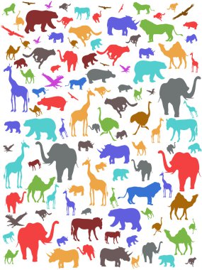 Seamless colorful african animals pattern clipart