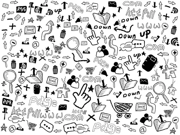 Άνευ ραφής doodle σχέδιο Ιστού — Διανυσματικό Αρχείο