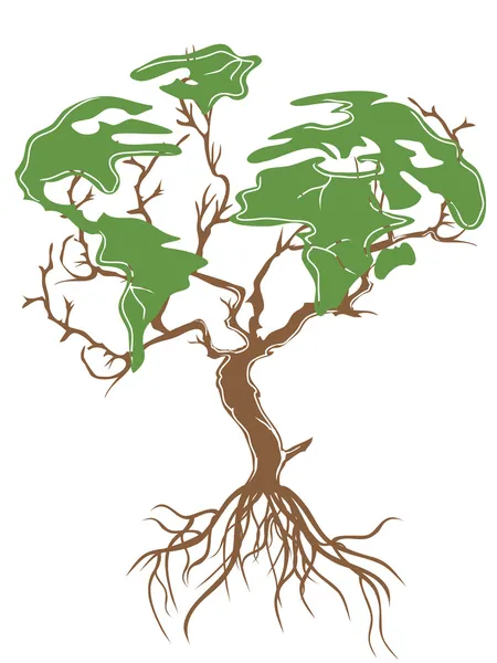 绿色的地球树 — 图库矢量图片