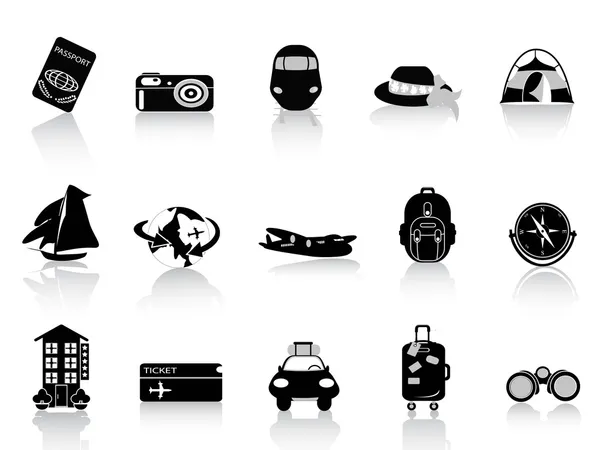 Transportation and travel icons on white background — Stock Vector