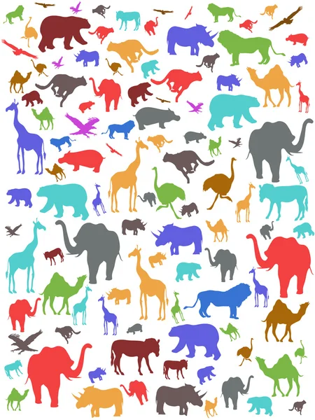 Padrão de animais africanos coloridos sem costura —  Vetores de Stock
