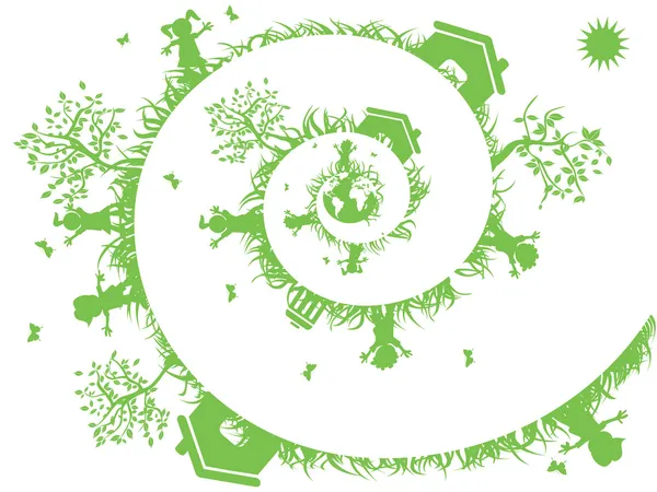 Зеленая спираль — стоковый вектор