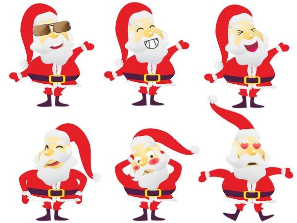 Santa w różnych znaków — Wektor stockowy