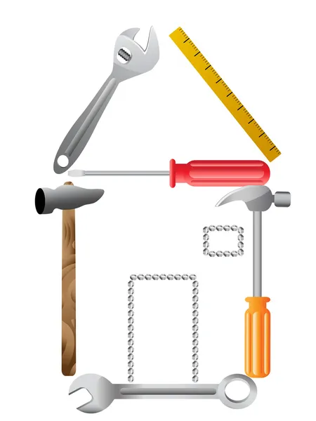 Haussymbol aus Werkzeugen, Vektor — Stockvektor