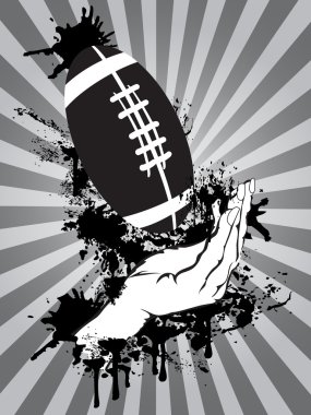 Hands catching an American football clipart