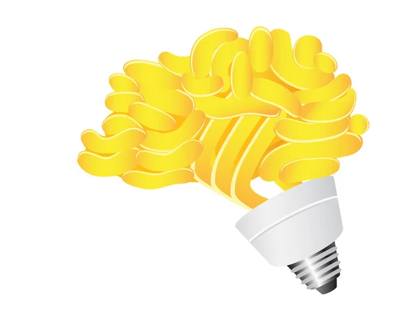 Cerveau Ampoule à économie d'énergie — Image vectorielle