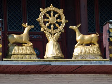 Buddhist symbol on Gandan monastery clipart