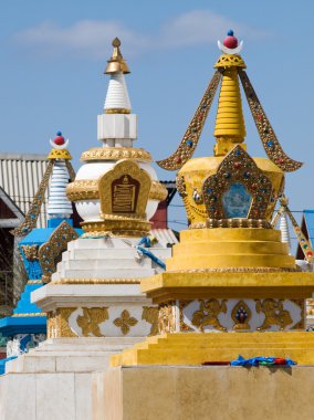 Row of stupa in Gandan monastery clipart