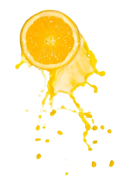 Orangensaft spritzt — Stockfoto