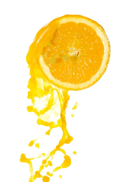 Salpicos de sumo de laranja — Fotografia de Stock