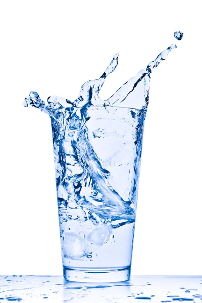 Water splash in glass — Stock Photo, Image