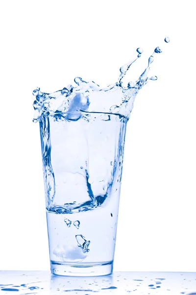 Percikan air dalam gelas — Stok Foto