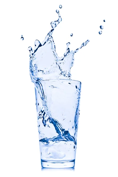 Postříkání vodou ve skle — Stock fotografie