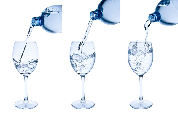Pouring water into glass — Stock Photo, Image