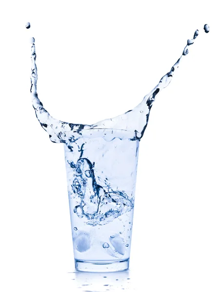 Víz fröccsenés üvegben — Stock Fotó