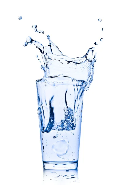 Water splash in glass — Stock Photo, Image