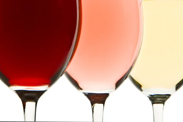 Tři sklenky na víno — Stock fotografie