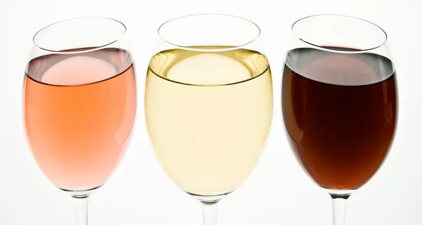 Tři sklenky na víno — Stock fotografie
