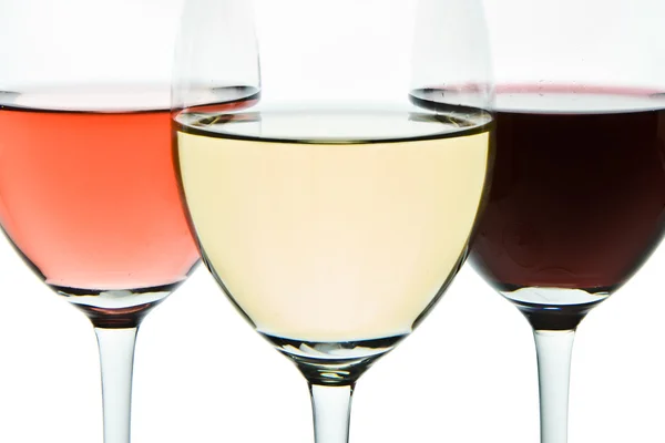 Trzy kieliszki do wina — Zdjęcie stockowe