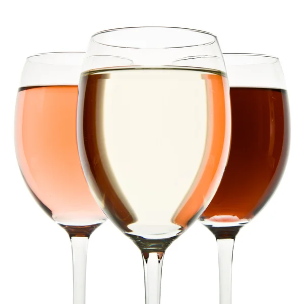 Tres vasos de vino —  Fotos de Stock