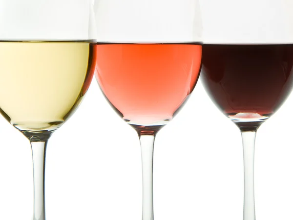 Drie wijnglazen — Stockfoto