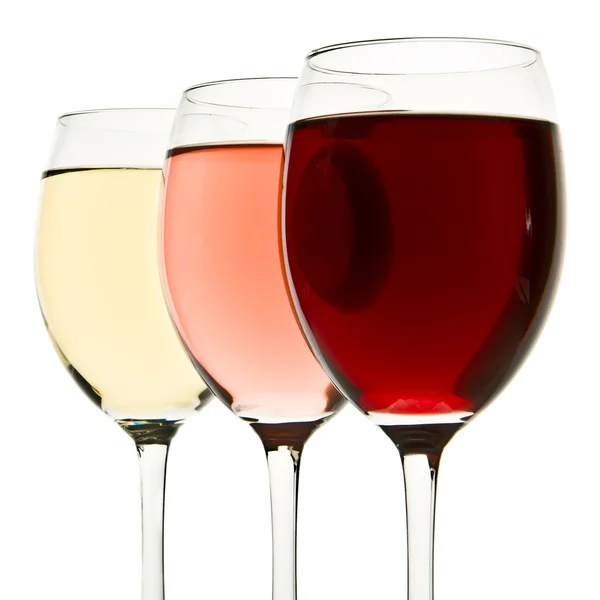 Τρία ποτήρια κρασιού — Φωτογραφία Αρχείου