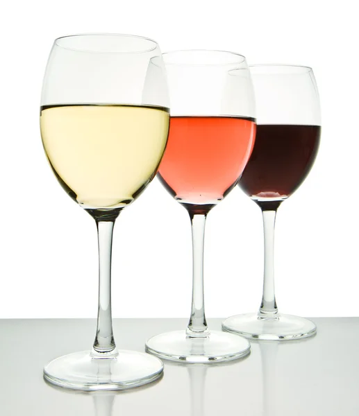 Tres vasos de vino — Foto de Stock