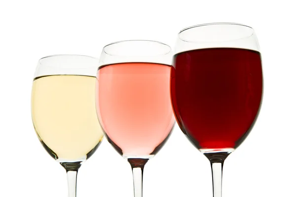 Tres vasos de vino — Foto de Stock