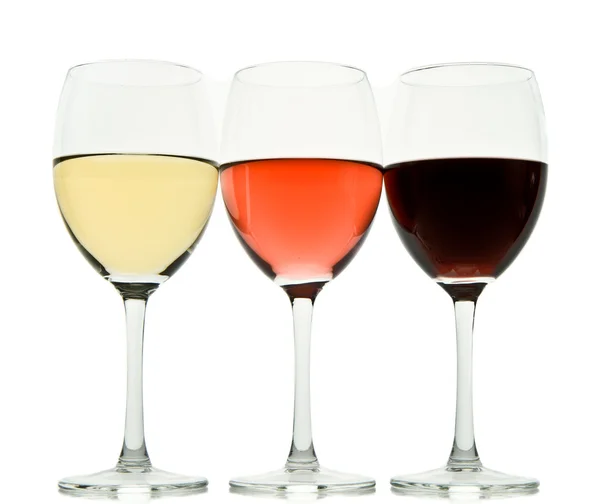 Tre bicchieri di vino — Foto Stock