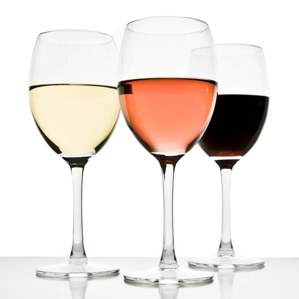 Tres vasos de vino —  Fotos de Stock