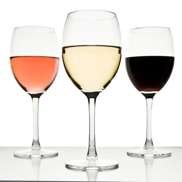 Três copos de vinho — Fotografia de Stock