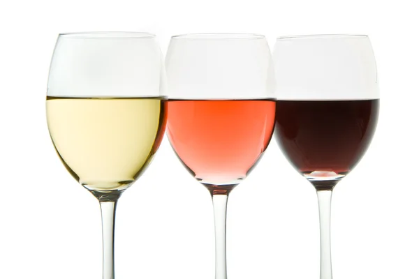 Drie wijnglazen — Stockfoto
