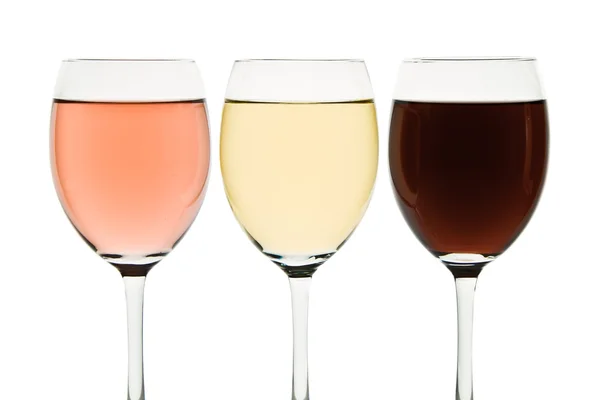 Τρία ποτήρια κρασιού — Φωτογραφία Αρχείου