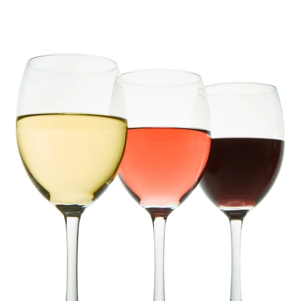 Tres vasos de vino — Foto de Stock