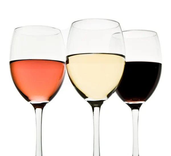 Три бокала вина — стоковое фото