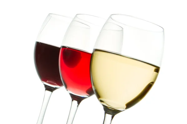 Três copos de vinho — Fotografia de Stock