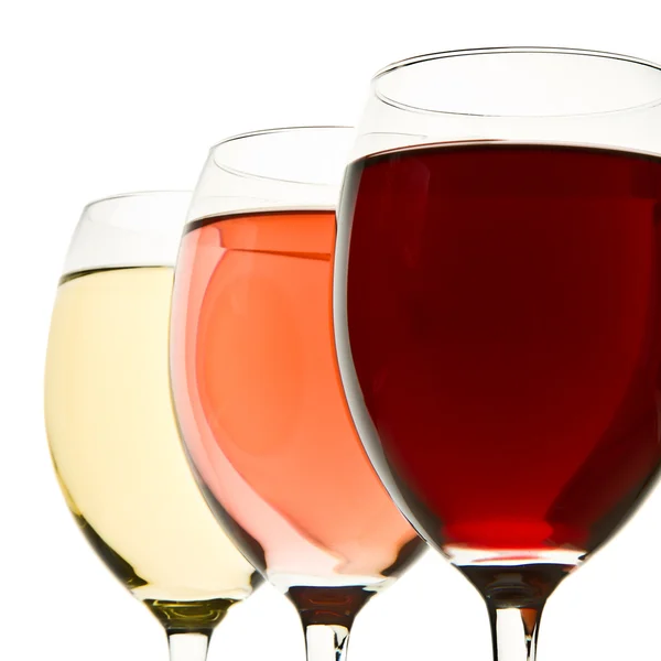Three wine glasses Stock Image