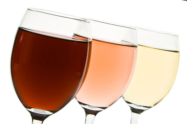 Three wine glasses Royalty Free Stock Images