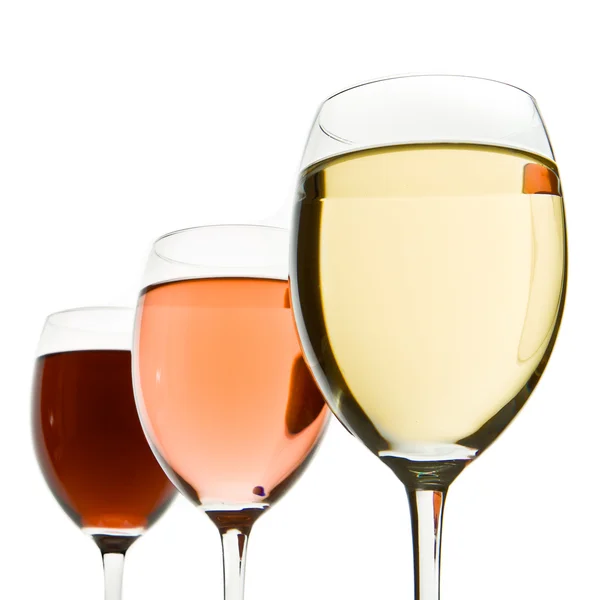 Three wine glasses Royalty Free Stock Images