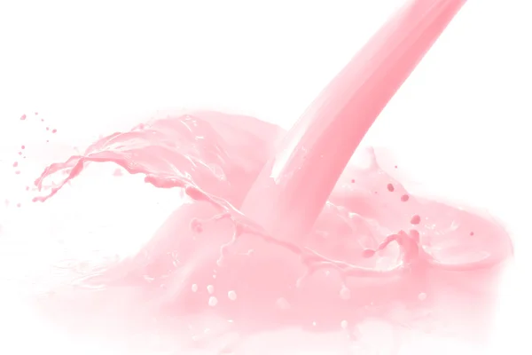 स्ट्रॉबेरी दूध स्प्लैश — स्टॉक फ़ोटो, इमेज