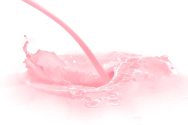 Jordgubb mjölk splash — Stockfoto