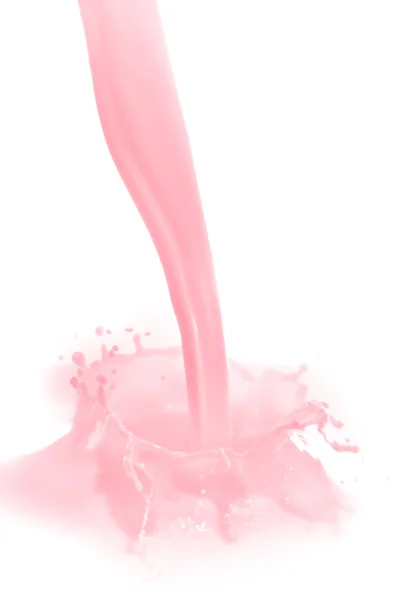 草莓牛奶溅 — 图库照片